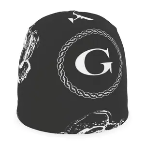 Infinite G & All Seeing Rose Monogram Print Beanie - White/Black