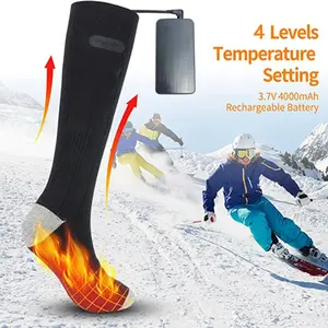 Rechargeable Heated Socks with Four Temperature Settings, Long Battery Life, Washable, Multi-Area Heating, Ideal for Skiing & Hiking, Outdoor Sports Socks