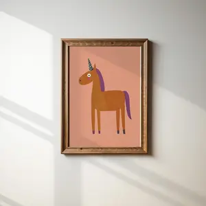 Colorful Unicorn Art Print Magical Unicorn Illustration For Nursery Wall Art Kids Room Decor Cute Animal Art For Girls Room
