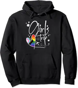 Girls Trip Girls Weekend Reunion Besties LGBTQ Flag Heart Pullover Hoodie - Nicolelebro Shop 86B0BLT4W42Y