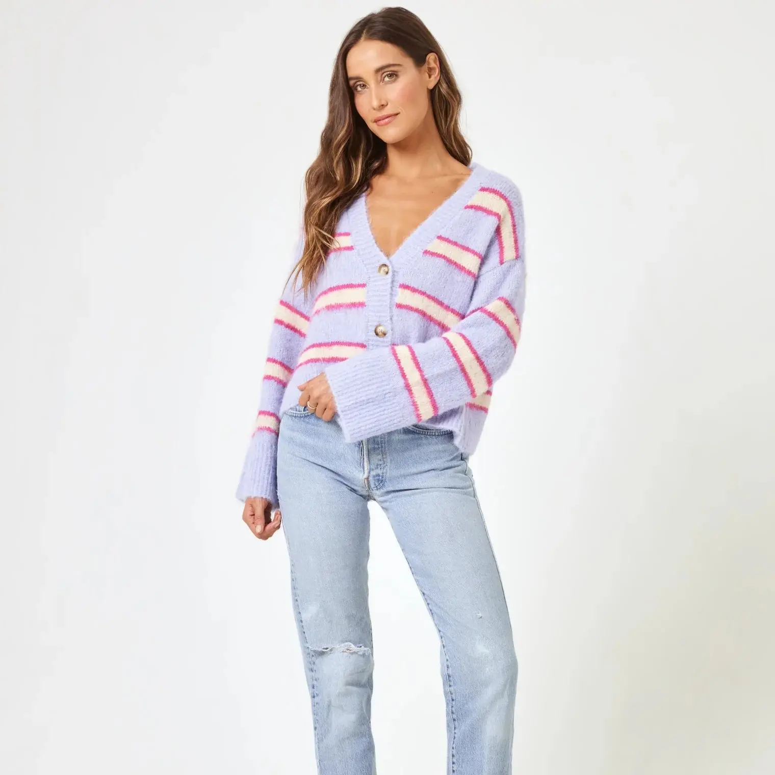 L Space - Montauk Sweater - Sandy Dune Stripe (Add-On)