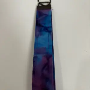 Purple and Blue Marble Wristlet Keychain - Stylish Design with Colorful Marble Pattern