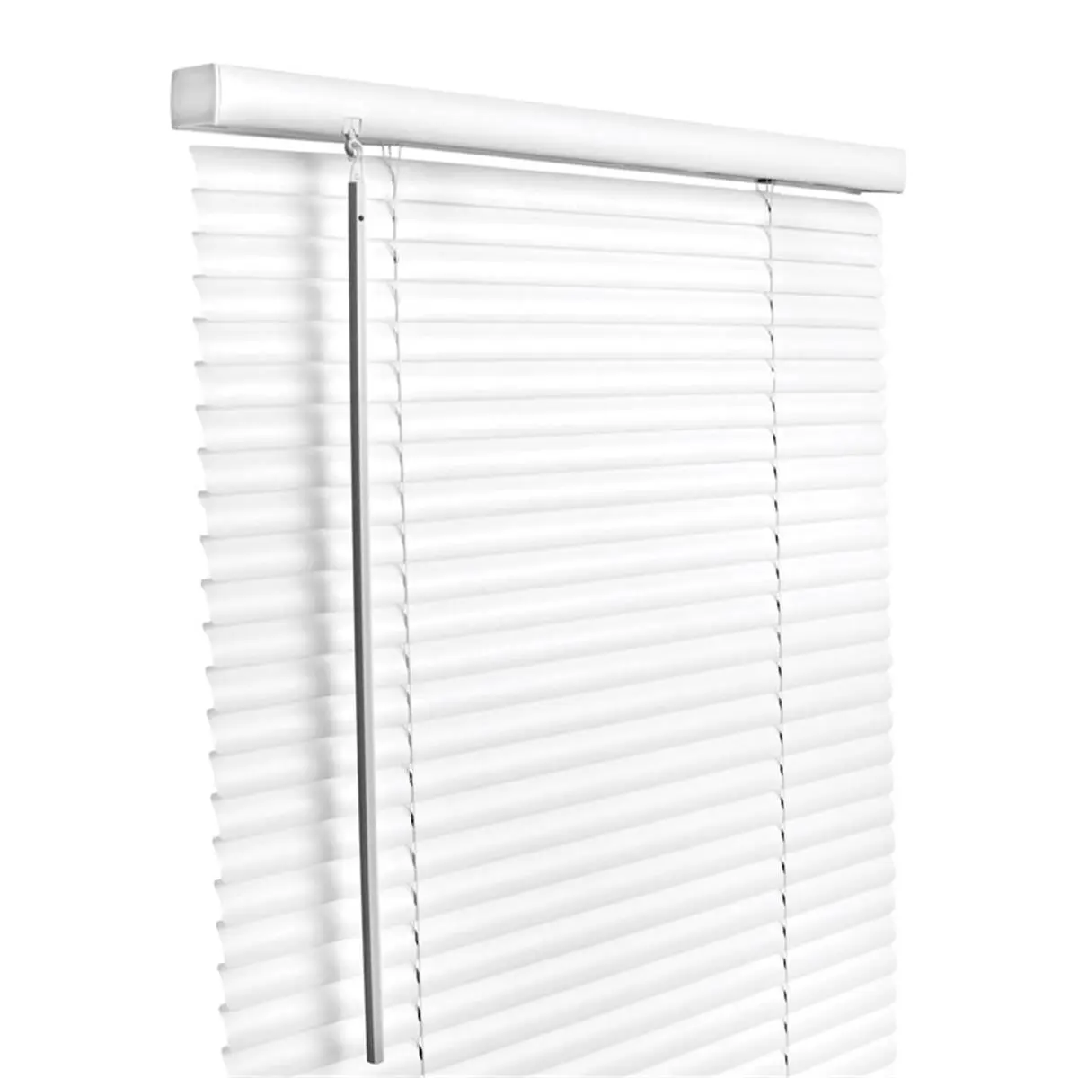 All-White Mini Blinds - 1 in. Vinyl Slat Cordless, 36 in x 64 in Washable, with Included Hardware for Home Office, Cordless Blinds