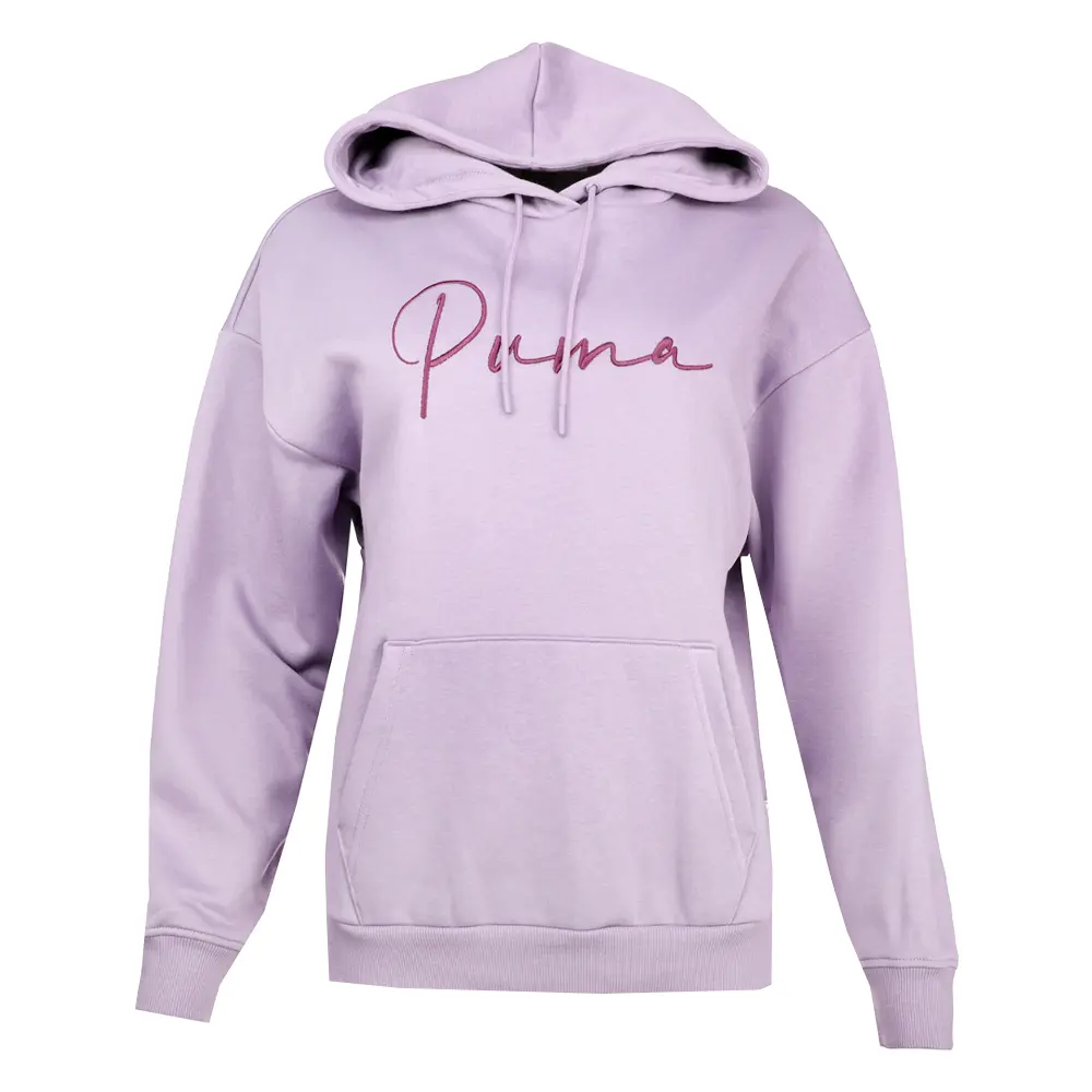 PUMA Womens Tonal Script Hoodie Casual Outerwear Casual - Purple