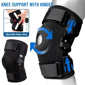 Hinged Knee Fixation Brace, Removable Metal Hinges, X-Shape Adjustable Straps, Lateral Stabilizer, Front-Back Force Line Stabilization