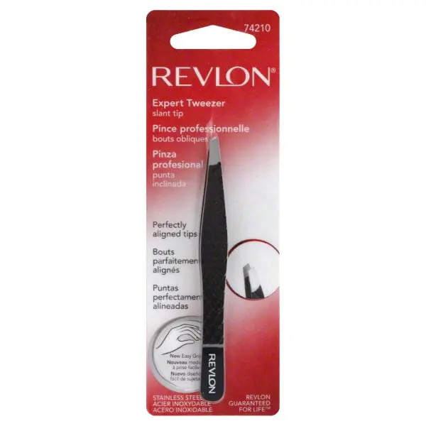 Revlon Expert Angled-Tip Industrial Tweezers - Easy Grip, Optimized Tension for Superior Control, Perfectly Aligned Tips, 1 oz Hand Tool for Precision Tasks