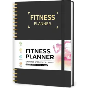 Fitness Workout Journal for Women & Men, A5(5.5" x 8.2") Workout Log Book Planner for Tracking, Progress, and Achieving Your Wellness Goals-Black