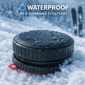 JidSnow Ski and Snowboard AirTag Mount, Waterproof Anti-Theft Tracker Mount for Apple AirTag, Low-Profile Case, Black