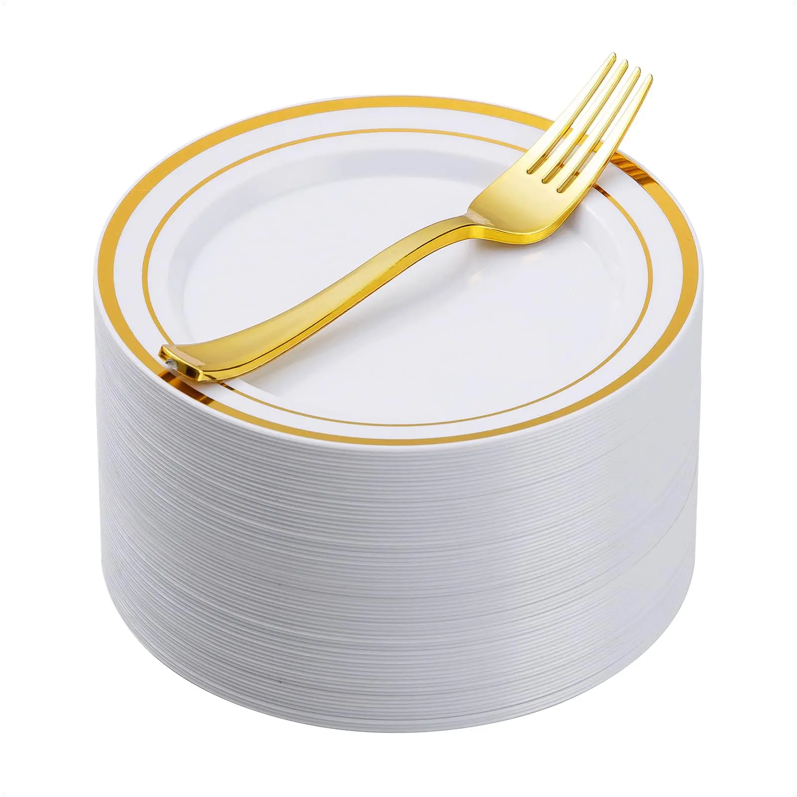 Round / White / Gold Rim