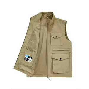 Men’s multi-pocket vest jacket, regular fit casual outdoor climbing/fishing/hiking vest, men’s sportswear for fall and winter
