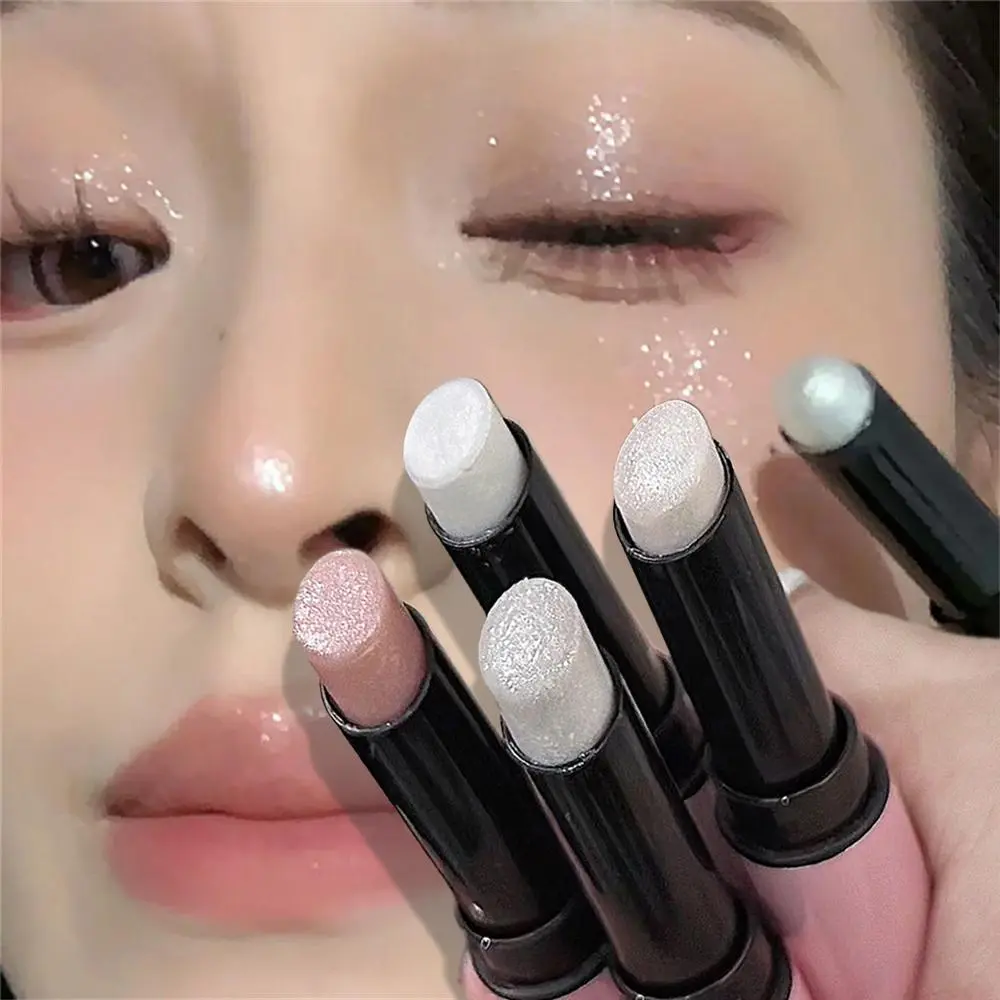 Sparkling Waterproof Eyeshadow Highlighter Stick Pink White Tint Shimmery Jelly Pearlescent Brightening Contours Makeup Pen
