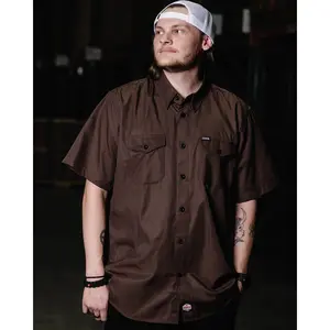 WorkForce Short Sleeve Work Shirt - Brown & Black