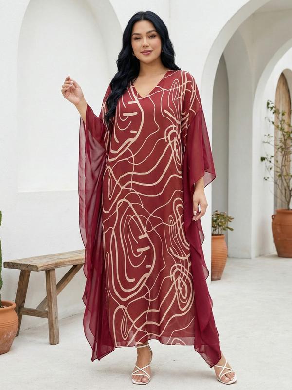 EDOLYNSA Kaftan Dresses for Women printing Moo Moo Dress cozy beach wear vacation Boho Chiffon ruffle edge bathing suit cover up muumuu caftan Boho Casual Kaftan daily wear Q1877 EDOLYNSA Kaftan Dresses for Women printing Moo Moo Dress cozy beach wear vacation Boho Chiffon ruffle edge bathing suit cover up muumuu caftan Boho Casual Kaftan daily wear Q1877