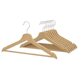 Premium Solid Wood Heavy-Duty Hangers (8-Pack) – Luxurious Wardrobe Solution