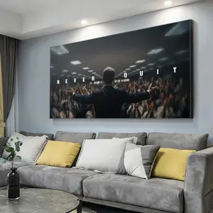 Wolf of Wall Street Never Quit Motivational Poster, Wall Art Quote for Office