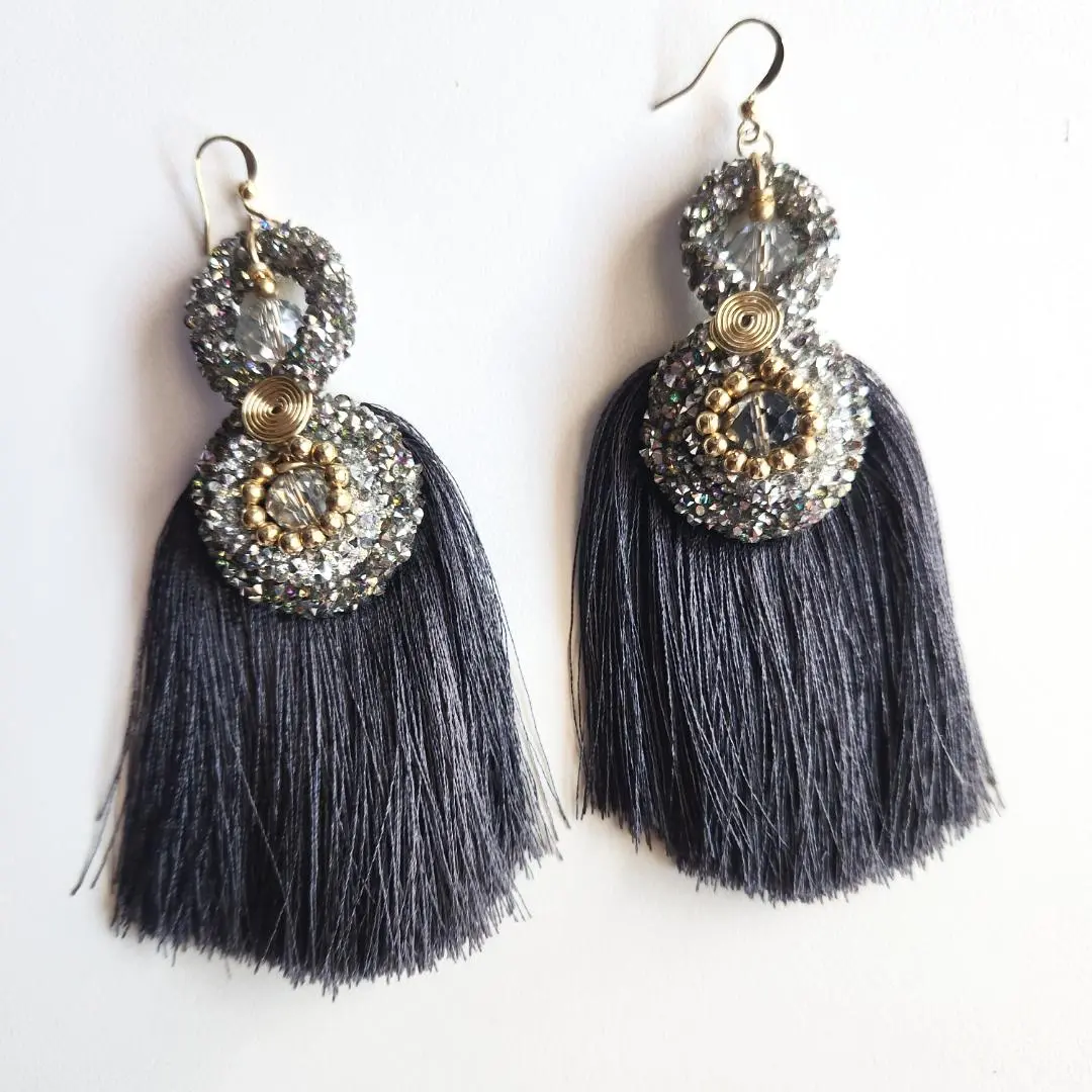 Tassel Grey Earrings