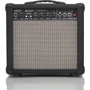 20W Electric Guitar Amplifier - Clean and Distortion  - 3 Band Equalization and CD Line Input - Recording Studio, Practice Room, Small Courtyard (6.5", Black)