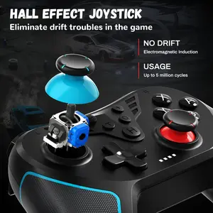Pro Gamers Wireless Gamepad  Hall Effect Joystick - No Drift Trigger, Wake-Up Function, Ergonomic Design for PC/Switch Gaming Sessions game stick Bluetooth Console Mobile Phone Gamepad  Hall Effect Stick Retro with