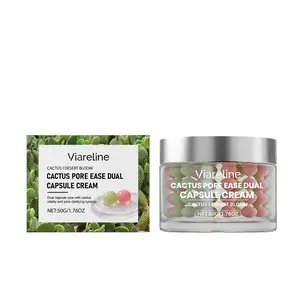 Multi-Effect Cactus Dual Capsule Cream, Day & Night Repair, Hydrating Lock Moisture, Strengthen Barrier, Gentle Moisturizing