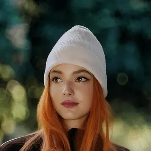 Couple-Friendly Candy Color Autumn and Winter Ribbed Beanie Crossed Cap Solid Color Show Small Face Warm Headgear Gift for Him&Her