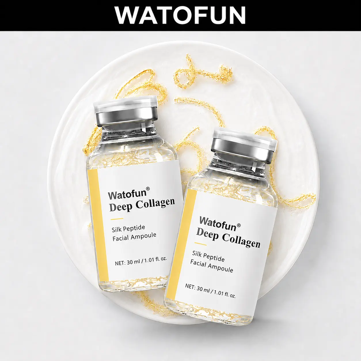 [Watofun] Silk Lifting Peptide Ampoule (30ml*2) - Korean Beauty Unscented Anti-Aging Serum, Wrinkle Care, At-Home Face-Lift, Plumping & Smoothing, Deep Collagen Infused, Mothers Day Gift Idea Anti Age Boost Skin Repair