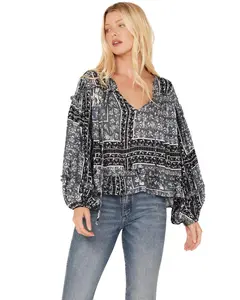 Jen's Pirate Booty Women's Roma Storm Chariot Floral Print Ruffle Top - Sf22-04