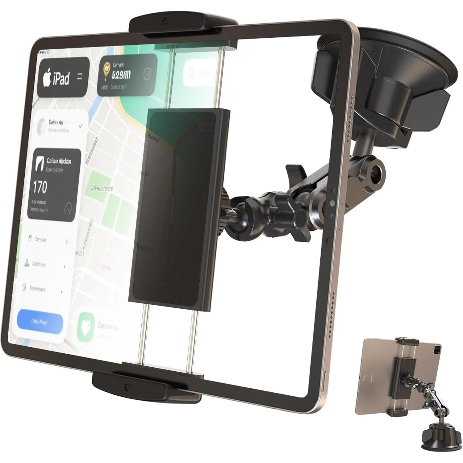 Tablet Mount for   ipad Holder Suction Cup Phone Stand for Windshield Dash Wall  Desk,360? Metal Bracket for 4.7"-13" Tablet iPad Pro Air Mini