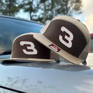 Old SchoolDale Earnhardt 3 Trucker Hat, Black, White, Khahi/ Brown 7 Panel Trucker Hats