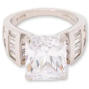 Radiance by Absolute™ 20.30ctw Radiant Solitaire with Baguettes Ring