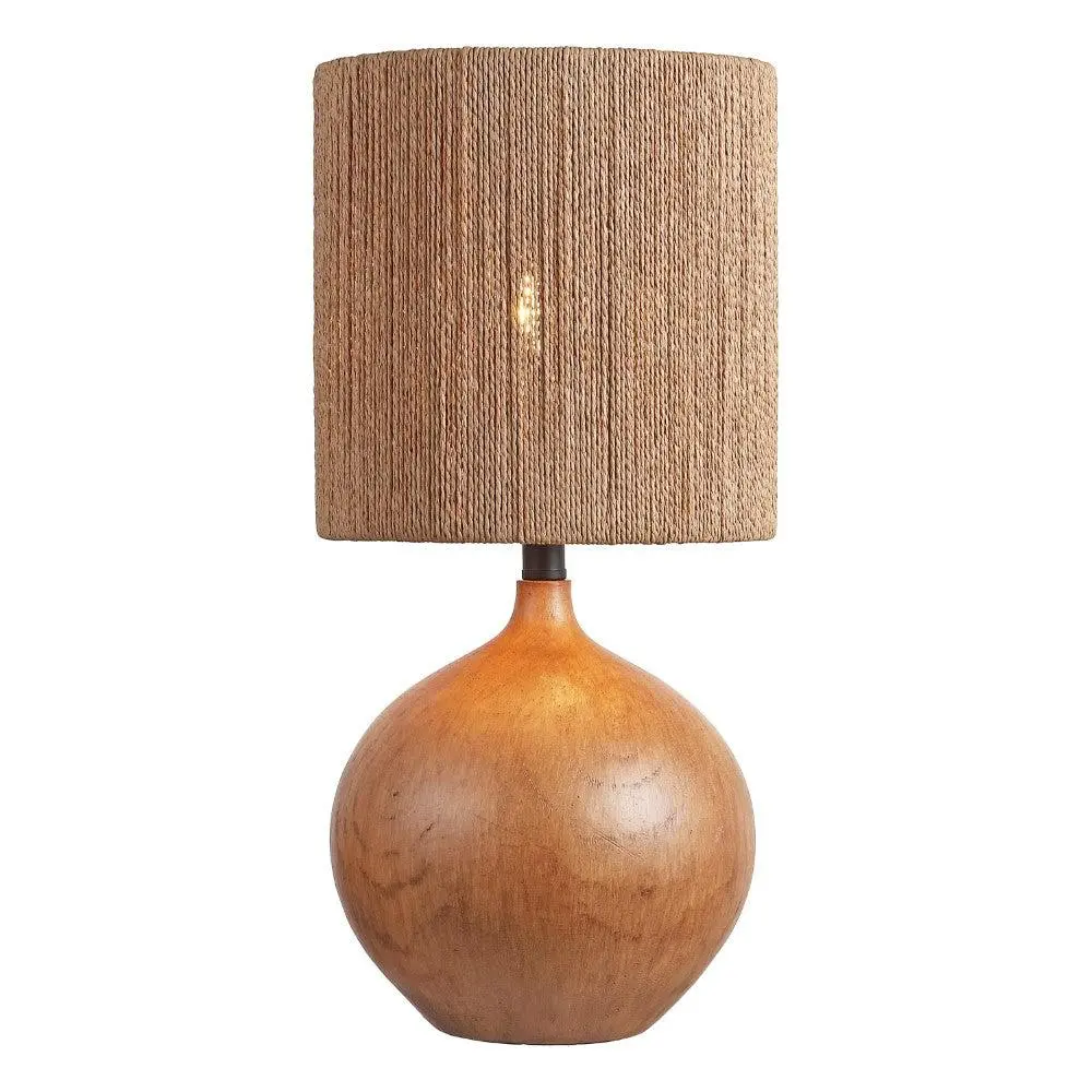Abram 22.75" Rustic Bohemian Resin/Metal Round Table Lamp with Paper Rope Shade Abram 22.75" Rustic Bohemian Resin/Metal Round Table Lamp with Paper Rope Shade