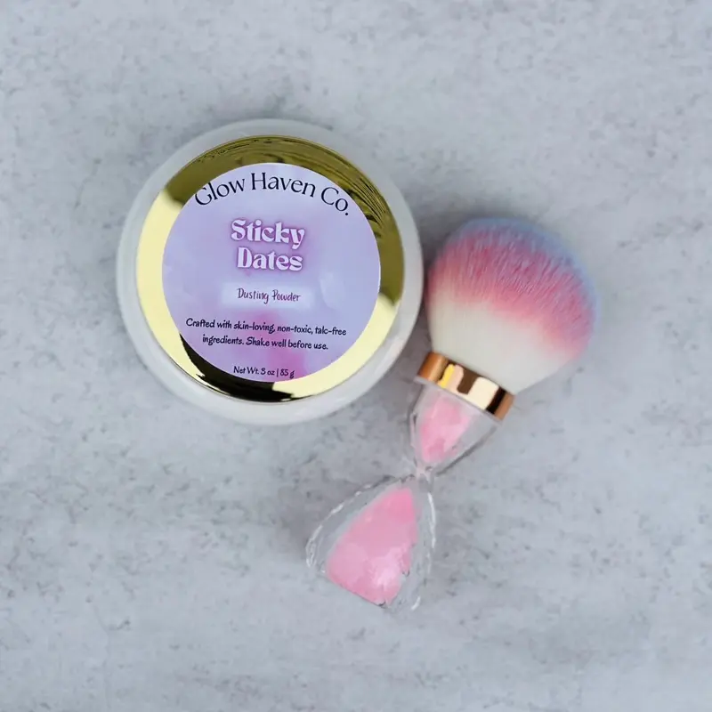Glow Haven Co. Sticky Dates Dusting Powder - Warm Gourmand Talc Free Powder- Skin Loving Non Toxic Ingredients, 3 oz Jar Makeup Scent