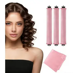 Heatless Curls Overnight Rods Dry Blowout Look No Heat Hair Curlers Curling Sleep Tools Set Adults Kids Thin Thick Long Short Large Big Small Satin Velvet Soft Foam Rollers