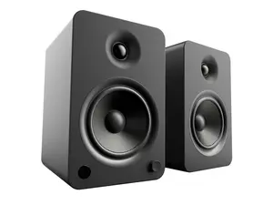 Kanto YU6 Powered Speakers with Bluetooth and Built-in Phono Preamp | 200W Peak Power | 1" Silk Dome Tweeter and 5.25" Kevlar Driver | Auto Standby and Startup | Remote Included | Pair | Matte Black