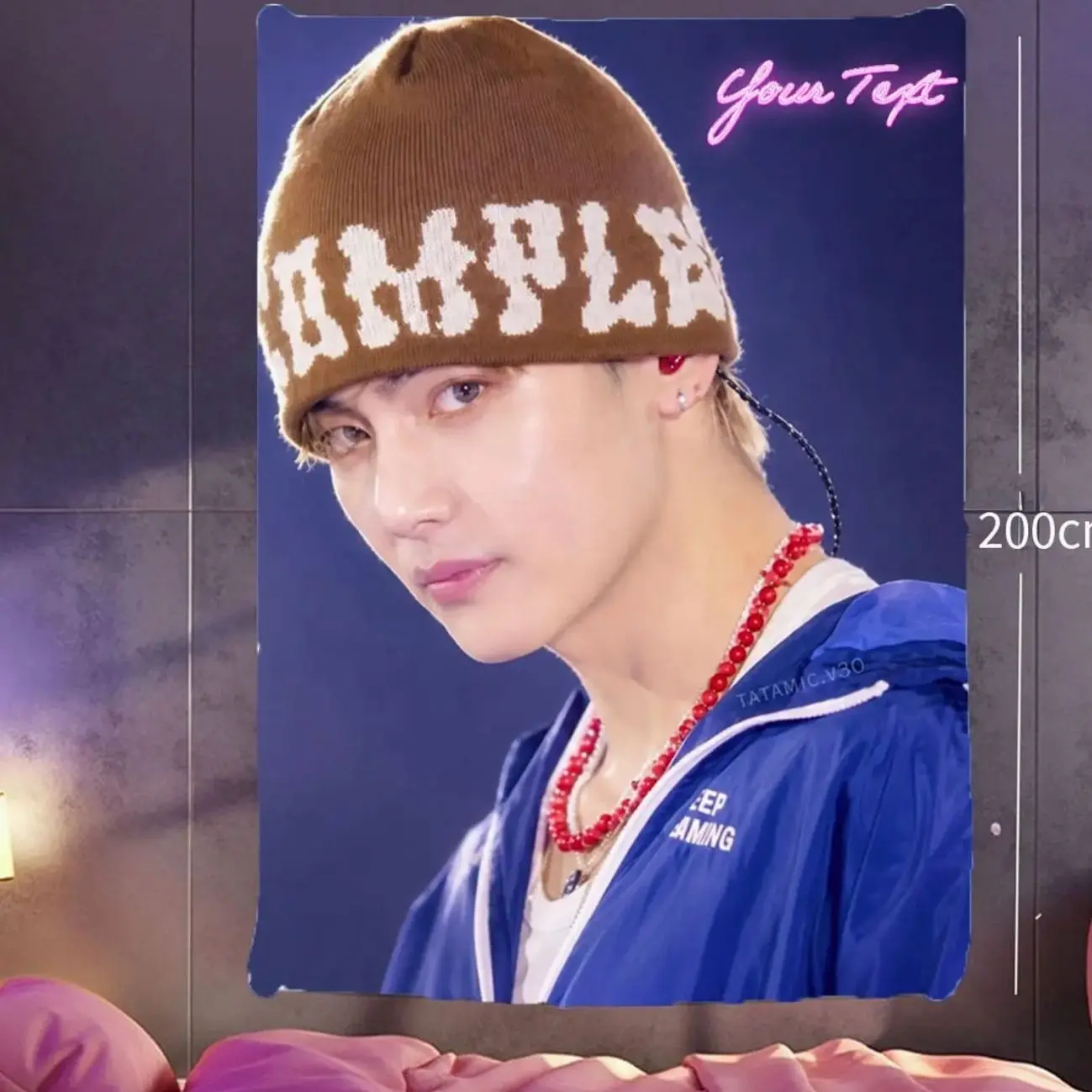 Taehyung Hanging Tapestry | Bantan Boys | Personalized Wall Art | Polyester Fabric | Ship Flag Banner