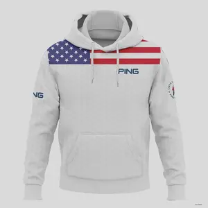 Ping 124th U S Open Pinehurst Hoodie: US Flag Golf Pattern Pullover - Golf Apparel