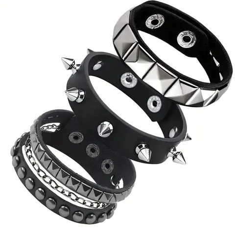 Punk Studded Decor Bracelet, Fashionable Bracelet for Party, Trendy All-match & Exquisite Jewelry for Birthday Gift, Trendy jewelry accessories, Chain Bracelets, Fashionable Bracelet Style