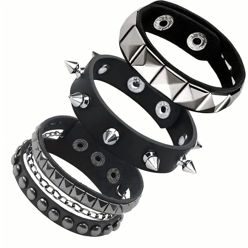 Punk Studded Decor Bracelet, Fashionable Bracelet for Party, Trendy All-match & Exquisite Jewelry for Birthday Gift, Trendy jewelry accessories, Chain Bracelets, Fashionable Bracelet Style
