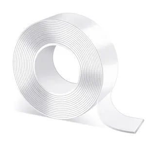 Double-Sided Heavy-Duty Tape (16‘5 feet), Nano Double-Sided Tape, Transparent Mounting Tape, Reusable Waterproof Tape, No-Trace Magic Tape, Picture Hanging Adhesive Strips, Ideal for Home Decor Projects#TOP PICKS