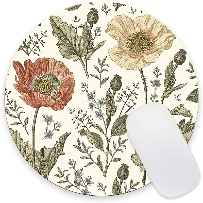 Polyester Anti-Slip Base Mouse Pad - Round Shape, 20x20cm Desktop Accessory for Laptops/Mice, Multiple Colors, Ideal Gift for Friends, Anti-Slip Base Mouse Pads