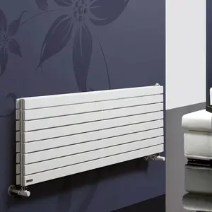 Rosy Horizontal Tandem | Hot Water Radiator | H 0'9" x W 1'4" | Metal Rough Black