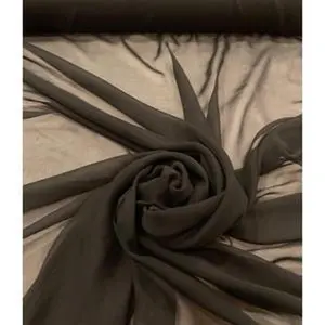 French silk chiffon fabric, 44” wide, sold by the yard. Colors available ivory and black