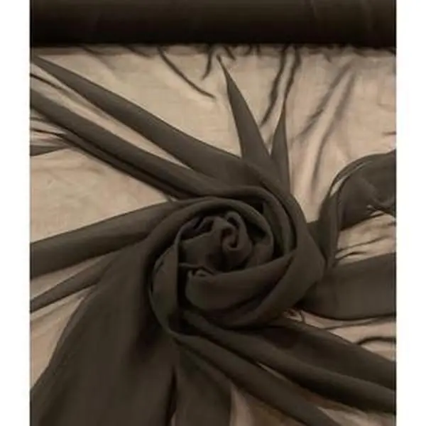 French silk chiffon fabric, 44” wide, sold by the yard. Colors available ivory and black