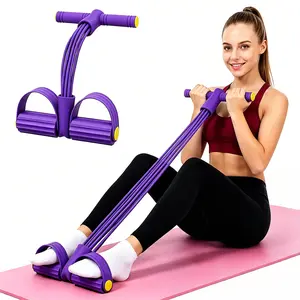 Home Gym Arm & Waist Training Pedal Band – Eco-Friendly Natural Latex Yoga Stretching Band with Adjustable Resistance