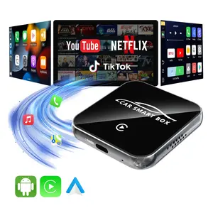 New Carplay Ai Box Wireless Screen Carplay Wireless Android Auto and Apple Carplay, Wired to Wireless Carplay Dongle, Supports Youtube Netflix Software