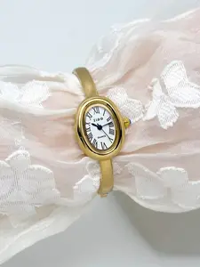 New Women's Luxury Quartz Analog Watch, Elegant Oval Bracelet Design, High-End Fashion Accessory, Unique Style Wristwatch