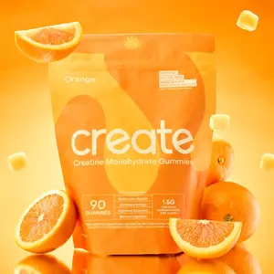 Create Wellness Creatine Monohydrate Gummies - Boost Focus, Strength, and Endurance, Vegan, Gluten-Free, Non-GMO,Orange Healthcare Fitness