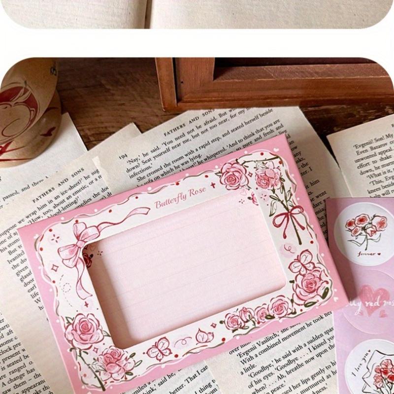 [Burning Greeting Card] DIY Burning Greeting Card | Flowers Commemorative Blessing Burning Envelope Set with Handmade Birthday High-Value Thin Card Material Pack