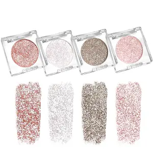 Glitter Eyeshadow Single Champagne Rose Gold Monochrome Shimmer Long Lasting Lightweight Reflective Iridescent Eye Makeup Highlight Cosmetic 01# Gift for Makeup Enthusiasts