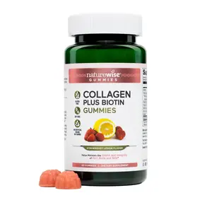 NatureWise Collagen Gummies - Clean, Gluten Free, Non-GMO Collagen Gummies in Strawberry Lemon Flavor for Hair, Skin & Nails - USA Manufactured
