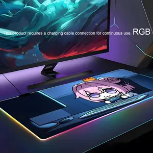 N-nikkeES doro CUTE Mouse Pad RGB Gaming Mouse Pad Desk Mat HD Gamer Large LED Light XXL MousePads